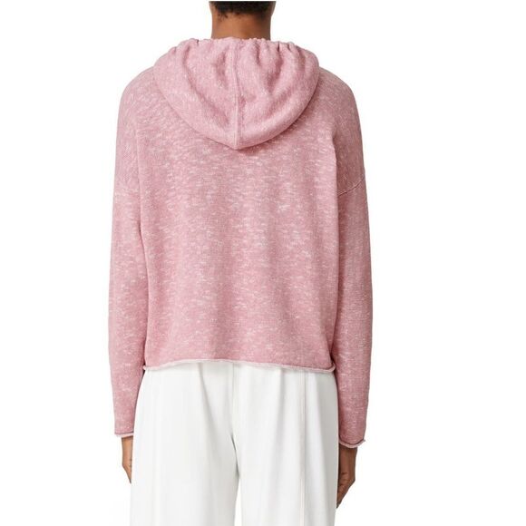 Eileen Fisher Organic‎ Linen Cotton Slub Hooded Pullover Sweater Pink Medium NWT - Picture 2 of 3